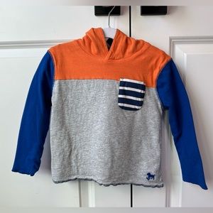 Mini Boden Colorblock/Striped Reversible Hoodie (Size 2-3)
